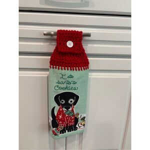 Crochet Top Kitchen Towel- I ate Santa’s cookies